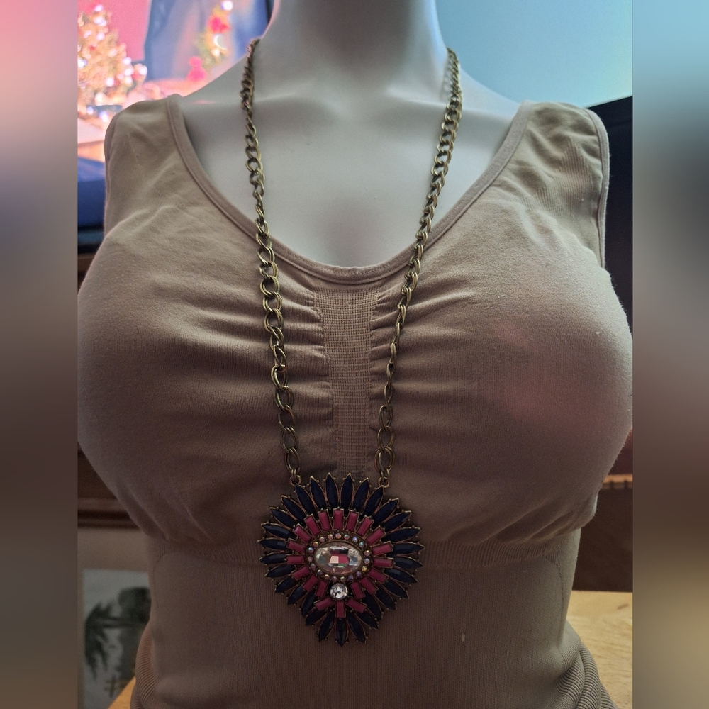 Premier Design Reversible Pendant Chain Statement Necklace